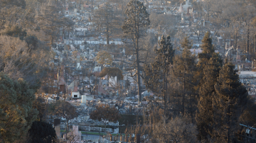 Residências destruídas por incêndio em Pacific Palisades, em Los Angeles