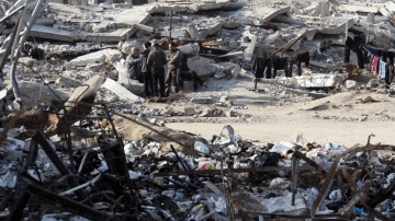 Local destruído por ataques israelenses na Cidade de Gaza