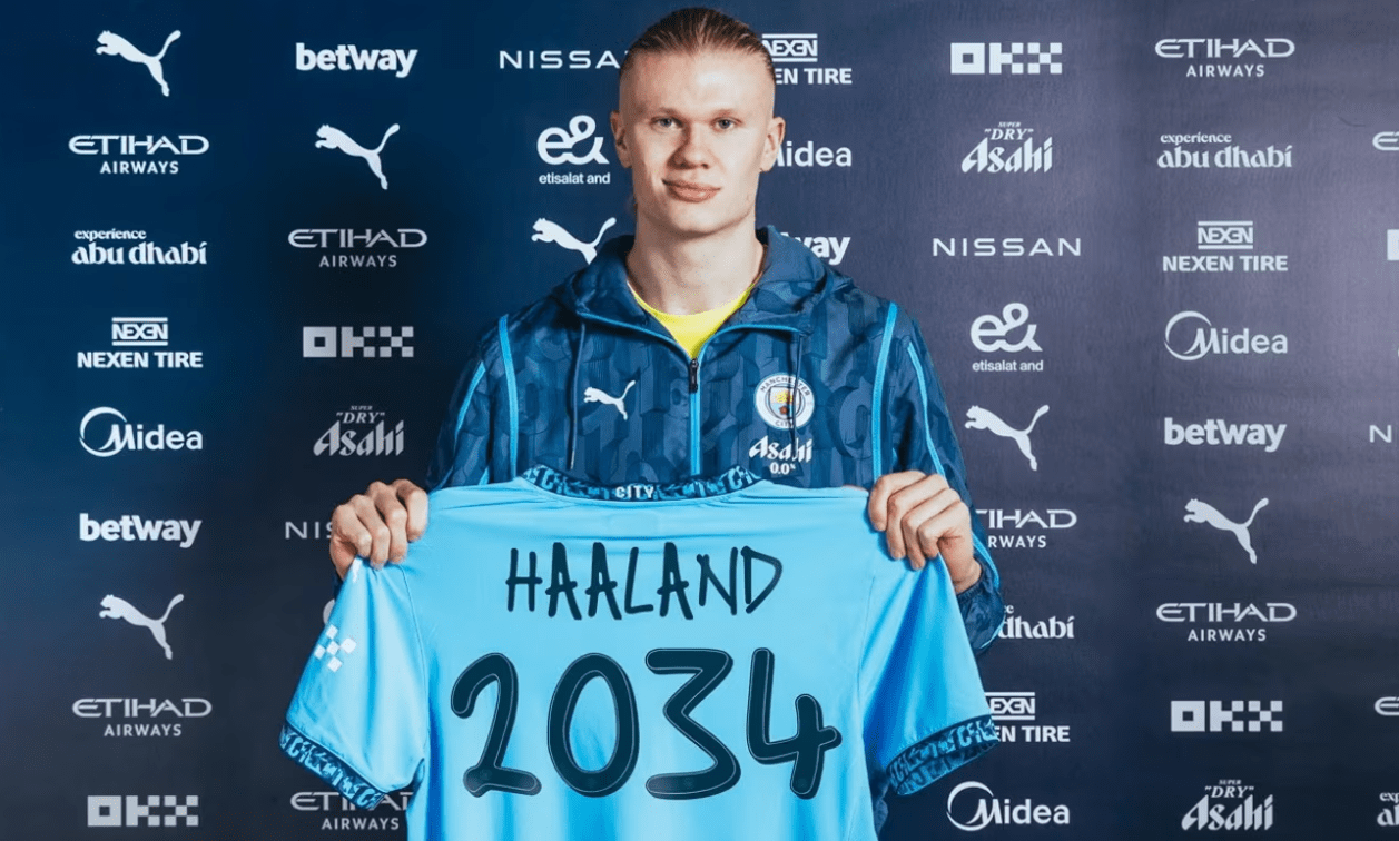 Mais nove anos: Manchester City surpreende e estende contrato de Haaland até 2034