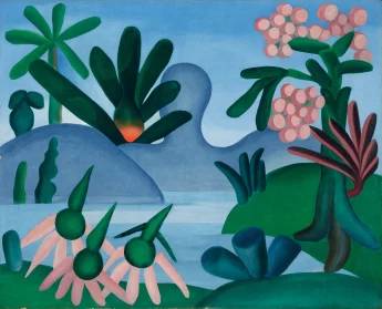 O quadro "Lago", de Tarsila do Amaral , está na exposição (Foto: Reprodução/Royal Academy of Arts)