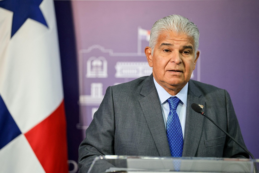 O presidente do Panamá, José Raul Mulino, realiza uma coletiva de imprensa na Cidade do Panamá, Panamá, nesta foto distribuída em 6 de fevereiro de 2025. Presidência do Panamá/Foto de Divulgação via REUTERS. ATENÇÃO EDITORES - ESTA IMAGEM FOI FORNECIDA POR UM TERCEIRO. NÃO REVENDA. NÃO ARQUIVOS.