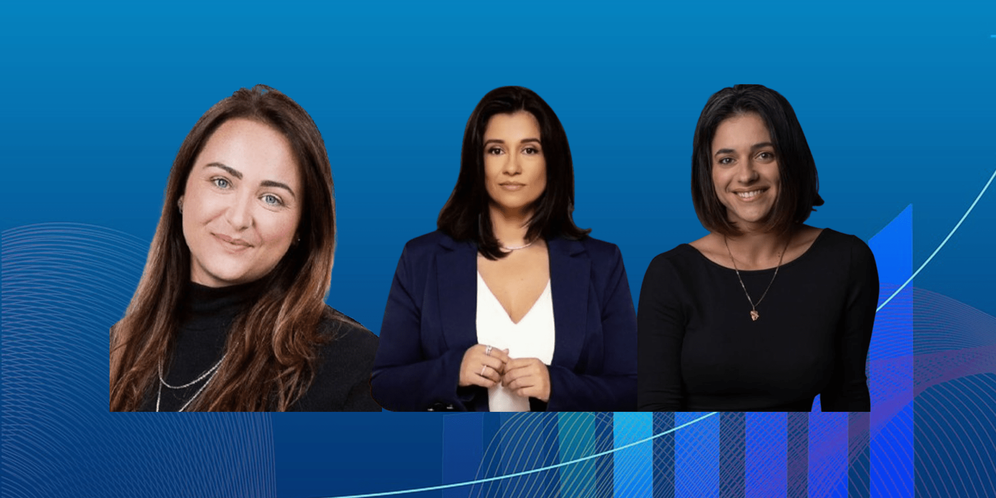 Pam Semezzato, Mari Damaceno e Tatiane Stefani são traders. Montagem: InfoMoney